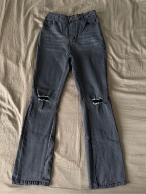Dark Gray Distressed Women's Jeans